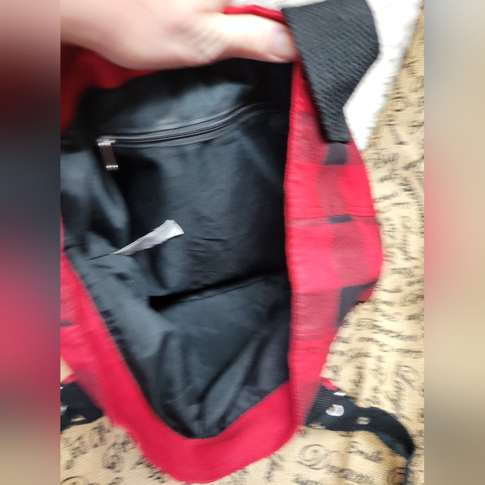 High trails equipment red black buffalo plaid shoulder bag - Picture 8 of 9
